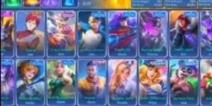 ML700 Android & Ios 102 Skins Epic Irithel Gaara Vale Myth Clint Special Clint Martis Thamuz Sun and More (G)